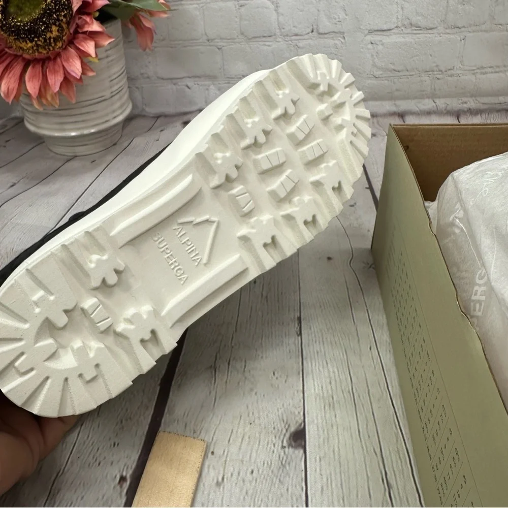 NWT superga black bristol- 2644 alpina quilted nylon platform high tops sz 9